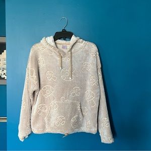 USED plush hoodie with mushroom print M.